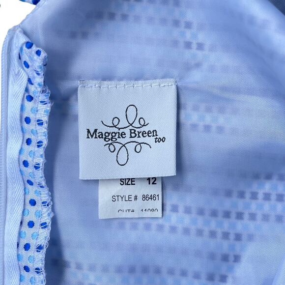 Maggie Breen Too Blue Polka Dot Sleeveless Shift Dress - Girls Size 12 - Picture 4 of 10